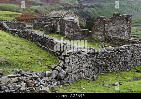 Spinner-Halle, in der Nähe von Keld Swaledale. Sobald eine luxuriöse Jagd lodge zum Adel, reduziert nun zu bröckeln Ruinen. Stockfoto