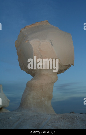 Kalkstein in Form einer Taste Pilz, Ägypten, Weiße Wüste NP, Sahara el Baida Stockfoto