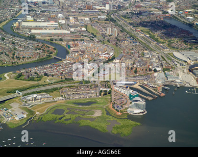 Luftaufnahme von Cardiff Wales Stockfoto
