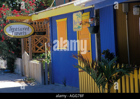 Reisebüro auf Caye Caulker, Belize Stockfoto