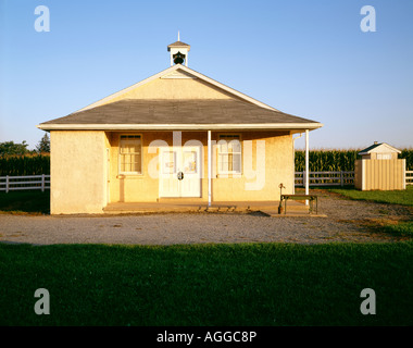 Amische Schulhaus, Schulhaus Straße von Amish Road, Lancaster County, Pennsylvania, Usa, Stockfoto