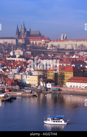 Blick auf die Pragerburg, Prag, Tschechische Republik Stockfoto