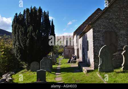 Das 11. Jahrhundert Kirche von Saint Issui Partricio bei Partrishow Monmouthshire Wales UK Stockfoto