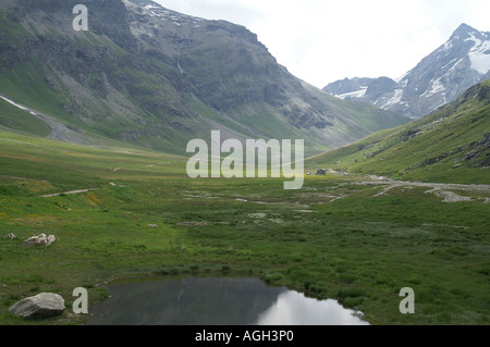 Urstromtal im Naturschutzgebiet La Grande Sassiere Le Saut Tarentaise-Savoie-Frankreich Stockfoto