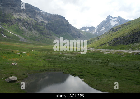 Urstromtal im Naturschutzgebiet La Grande Sassiere Le Saut Tarentaise-Savoie-Frankreich Stockfoto