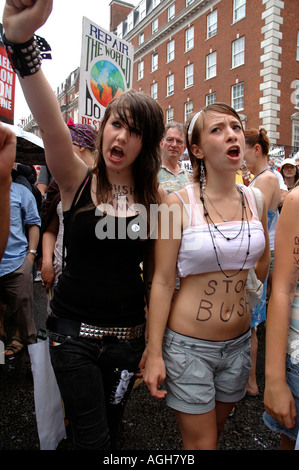 Stoppen Sie die Krieg-Demonstration. 100.000 marschieren auf Nachfrage Waffenruhe israelischen Angriff auf die Hisbollah im Libanon 22. Juli 2006 beenden. Stockfoto