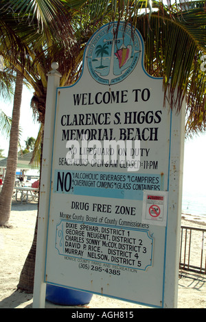 Strand-Warnschild keine Drogen oder Alkohol Zone Florida fl USA Stockfoto