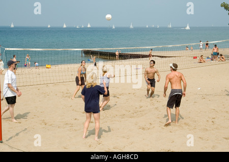 Beachvolleyball Aktion Port Huron, Michigan Stockfoto