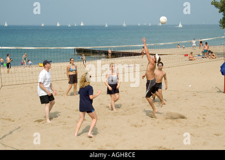 Beachvolleyball Aktion Port Huron, Michigan Stockfoto