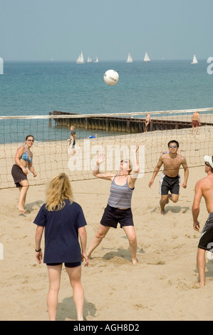 Beachvolleyball Aktion Port Huron, Michigan Stockfoto