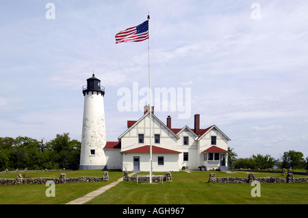 Punkt-Irokesen Leuchtturm Licht Station in Hiawatha National Forest in Michigan s obere Halbinsel Stockfoto