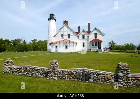 Punkt-Irokesen Leuchtturm Licht Station in Hiawatha National Forest in Michigan s obere Halbinsel Stockfoto