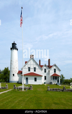 Punkt-Irokesen Leuchtturm Licht Station in Hiawatha National Forest in Michigan s obere Halbinsel Stockfoto