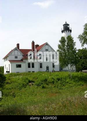 Punkt-Irokesen Leuchtturm Licht Station in Hiawatha National Forest in Michigan s obere Halbinsel Stockfoto