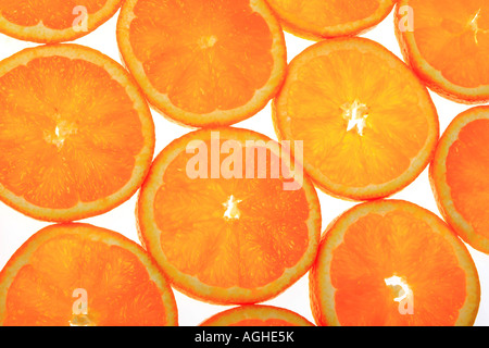 Orange (Citrus Sinensis), Orangenscheiben Stockfoto