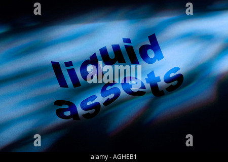 Liquide Mittel blauer Hintergrund Stockfoto