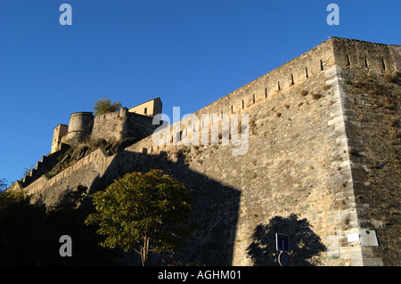 Le Nid d-Aigle und die Zitadelle Wand Corte Korsika Stockfoto