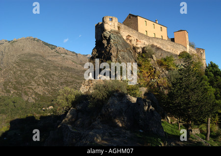 Le Nid d Aigle der Zitadelle Corte Korsika Stockfoto