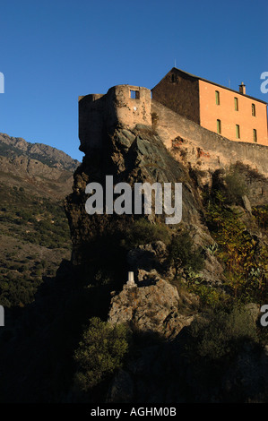 Le Nid d ' Aigle der Zitadelle Corte Korsika Stockfoto