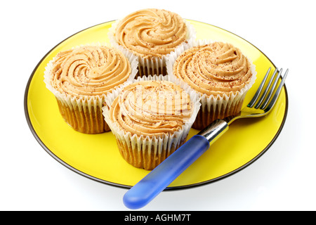 Frische einzelnen Cappuccino Kaffee aromatisiert Iced Cup Cakes mit Keine Personen Stockfoto