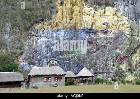 Mural De La Prehistorica, Vinales Tal, Pinar del Rio, Kuba Stockfoto