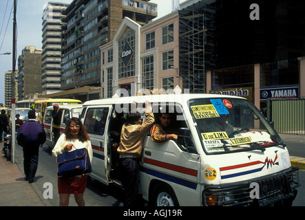 Minivan, minivan Service, Bus, Bus, Colectivo, Miraflores, Lima, Lima, Peru, Südamerika Stockfoto