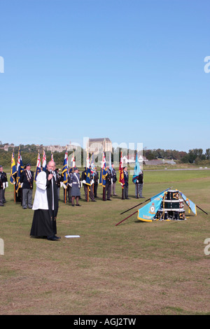 Rafa Gedenkdienst mit RAF Cadets, die an der Shoreham Airshow, dem Flughafen Shoreham, West Sussex, England, Großbritannien teilnehmen Stockfoto