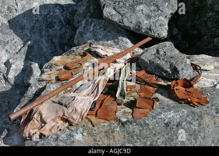 bleibt der Goldrush von 1897 herumliegen werden im Bereich der Skalen Chilkoot Trail Alaska USA Stockfoto