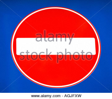 Kein Eintrag für Fahrzeugverkehr Wegweiser Stockfoto