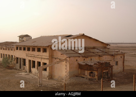 Israel Sdom, die alten Dead Sea Works Fabrik und Wohnräume im Jahr 1949 aufgegeben wurde das neue Werk weiter südlich gebaut Stockfoto