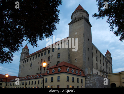 Abend in die Burg von Bratislava, Bratislava, Slowakische Republik, Europa Stockfoto