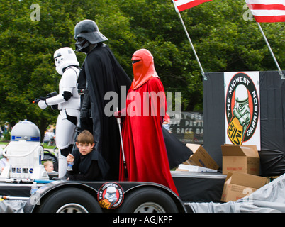 R2D2 Darth Vader einen Sturmtruppler ein Kaiser königlichen Garde und Anakin Skywalker Stockfoto