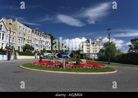 Floral Kreisverkehr in Llandudno, Nordwales Stockfoto