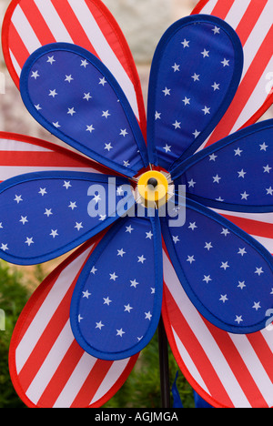 Patriotische Sternenbanner Garten Windrad Stockfoto