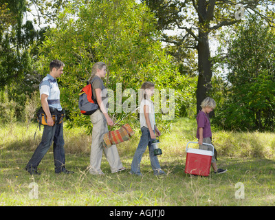 Familie camping Stockfoto
