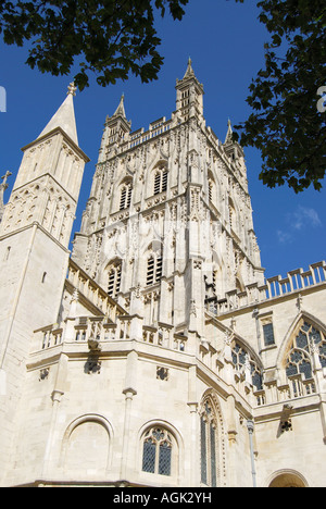 Turm der Kathedrale, Kathedrale von Gloucester, Gloucester, Gloucestershire, England, Vereinigtes Königreich Stockfoto