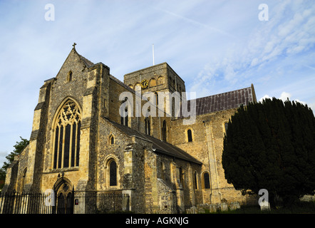 Landschaftsansicht Winchester St-Kreuz-Krankenhaus-Kapelle Stockfoto