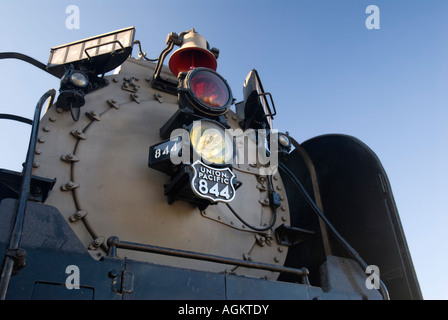 Nahaufnahme von 1944 Union Pacific Dampflok Vorderansicht. Oklahoma, USA. Stockfoto