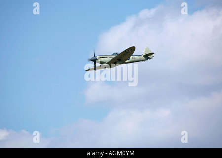 Supermarine 395 Seafire F17 fliegen auf der Flugschau Shoreham, dem Flughafen Shoreham, West Sussex, England, Großbritannien Stockfoto