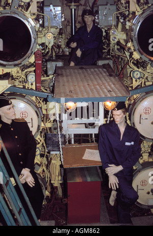 Im Inneren der russischen Spionage u-Boot U-434 auf Ausstellung in der Hamburger Hafen Deutschland Stockfoto