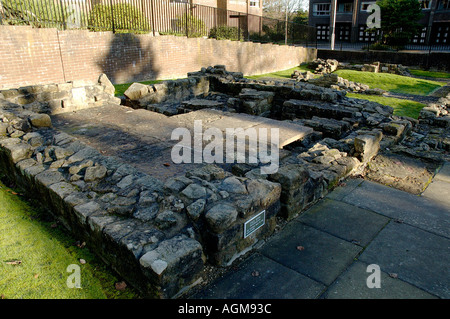 bleibt der Kühlraum Roman Baths Bestandteil der Antoninuswall Infrastruktur Bearsden Nordeuropa Glasgow Schottland Stockfoto