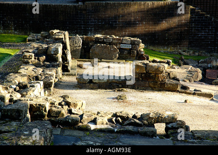 bleibt der Roman Baths zeigen warme Luftzirkulation Kanäle Teil der Antoninuswall Infrastruktur Bearsden Schottland Stockfoto