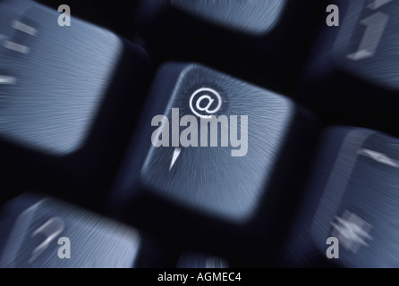 PC-Tastatur-Detail am Schlüssel Zoom-Effekt Stockfoto