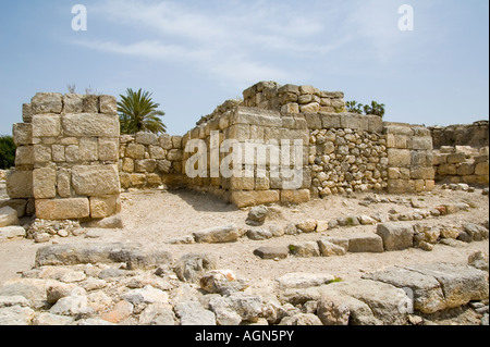 Israel Jesreel Tal Tel Megiddo Nationalpark das Stadttor aus dem Eisen-II-Zeitraum 10. 9. Jahrhundert v. Chr. Stockfoto