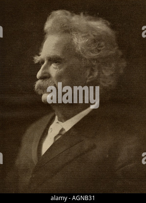 Mark Twain, Pseudonym von Samuel Langhorne Clemens, 1835 - 1910. Us-amerikanischer Schriftsteller und Humorist. Stockfoto