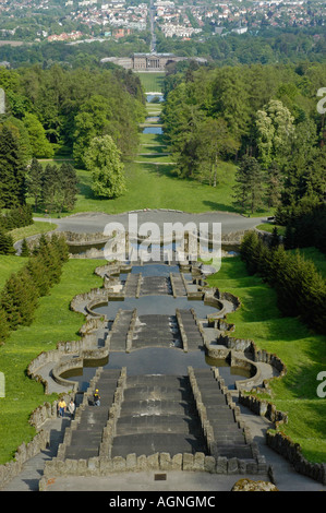 Blick vom Herkules, Palast, Park Wilhelmshöhe, Kassel, Hessen, Deutschland Stockfoto