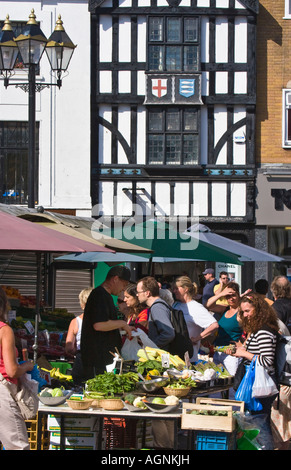 Gemüse Stall an Kingston nach Themse Markt Surrey Stockfoto