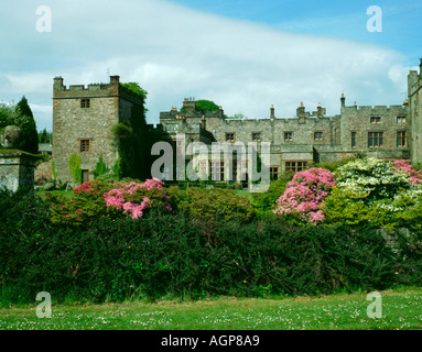 Muncaster Castle, esk Dale, Nationalpark Lake District, Cumbria, England, UK. Stockfoto