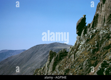 Sphinx Rock auf Great Gable, Nationalpark Lake District, Cumbria, England, UK. Stockfoto