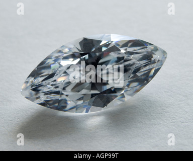 Marquise Schnitt Diamant Labor erstellt Cubic Zirkonia Stockfoto